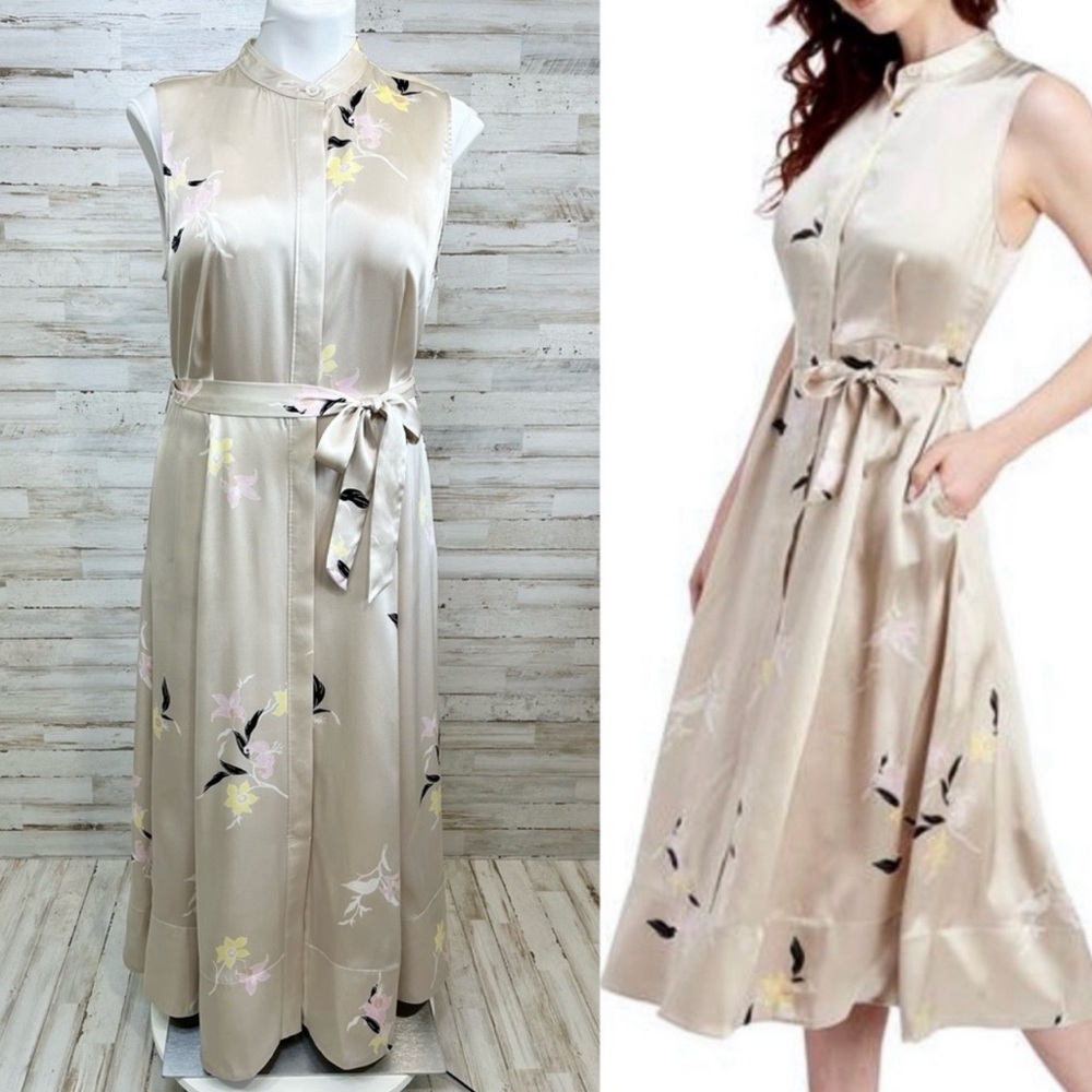 Equipment Clevete Botton Front Silk Dress